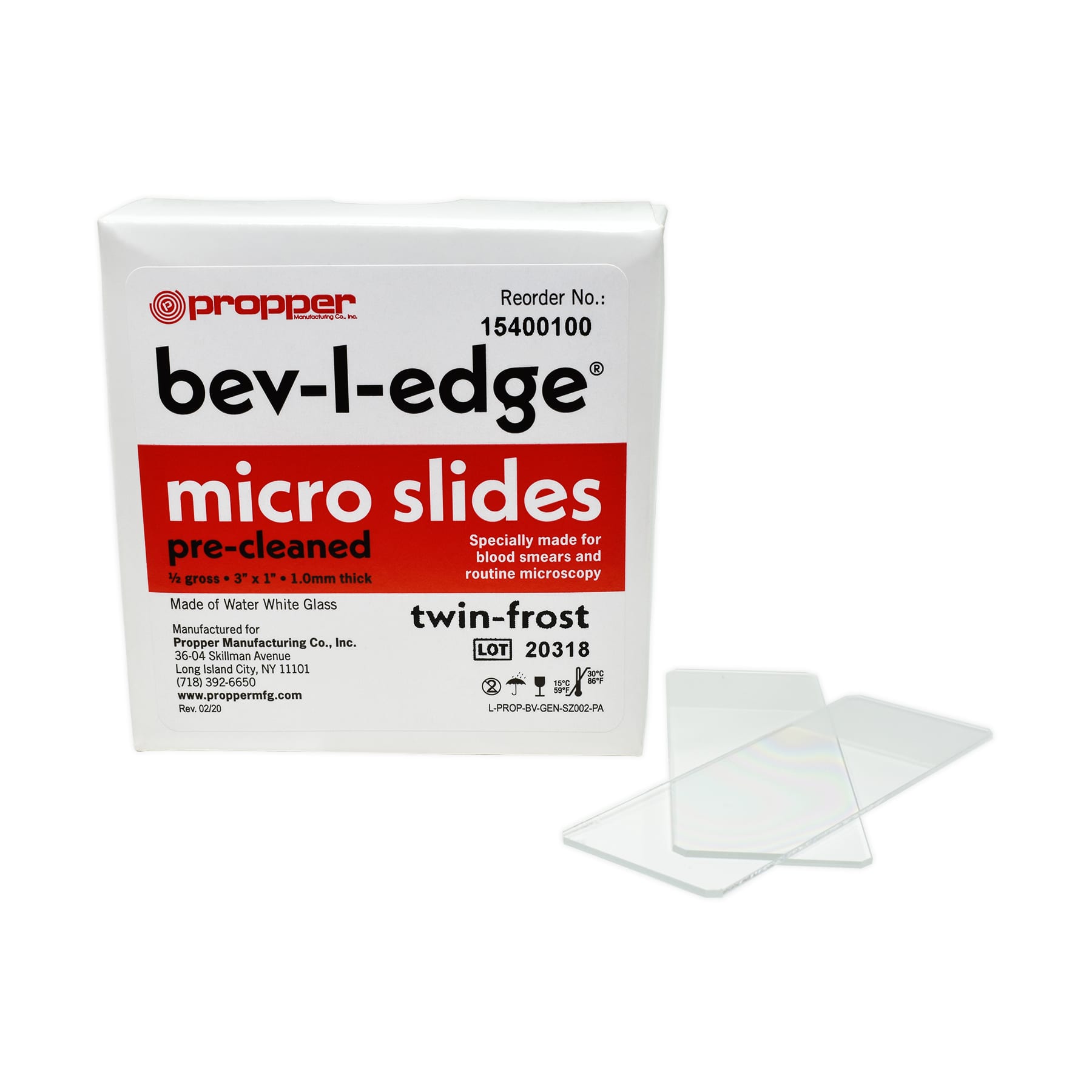 Bev-L-Edge Microscope Twin Frost Slides