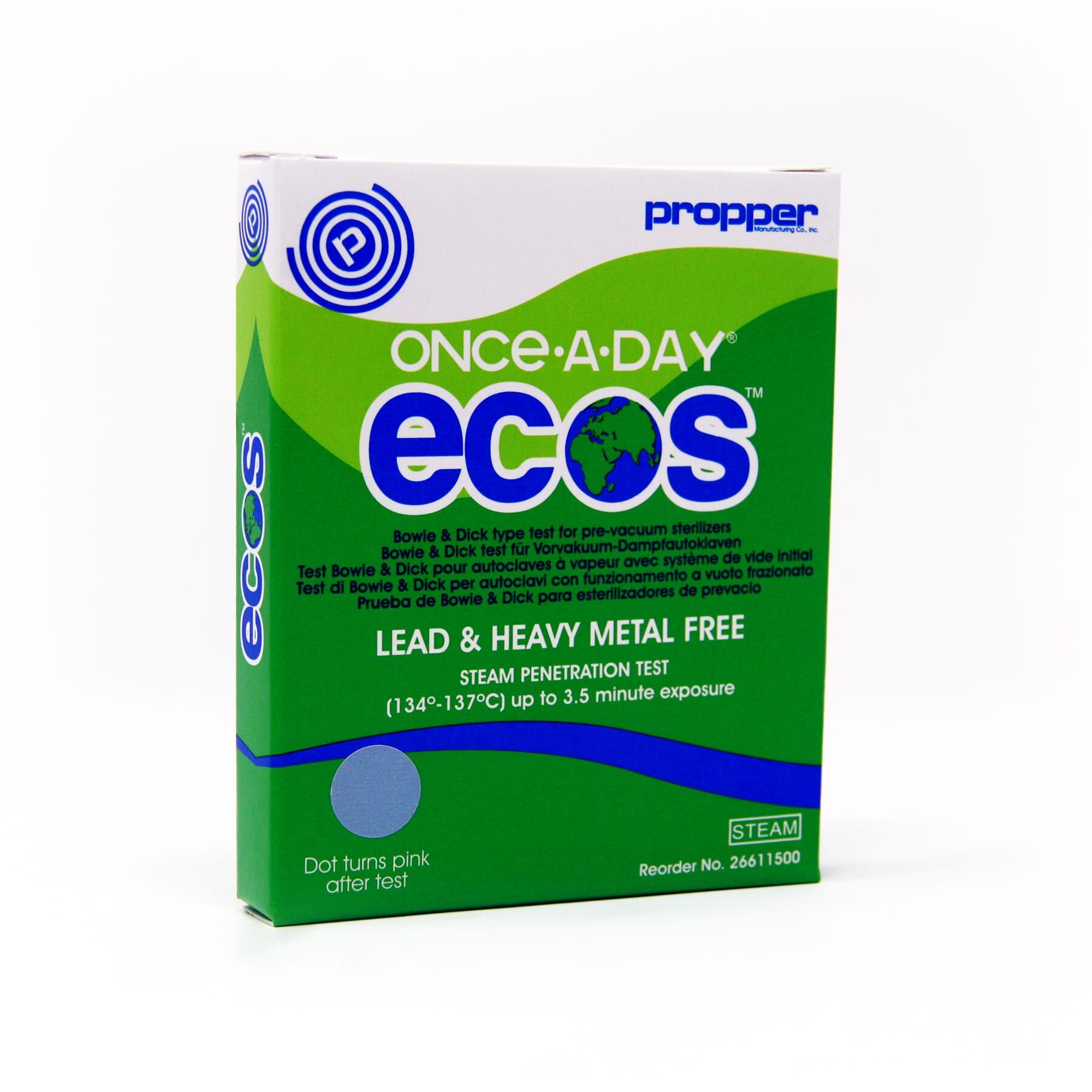 Once-A-Day® Ecos™ Bowie & Dick Test - 134°-137°C