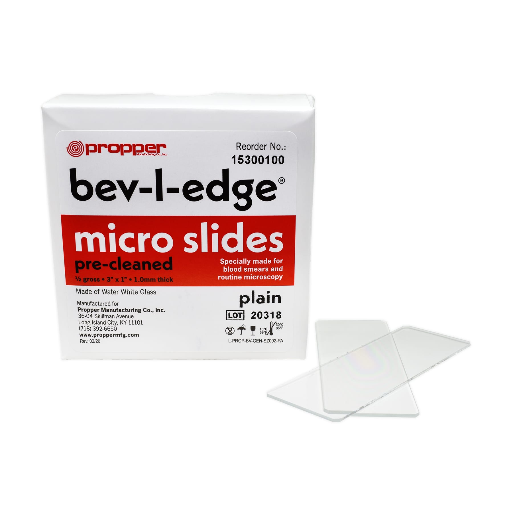 Bev-L-Edge Microscope Plain Slides